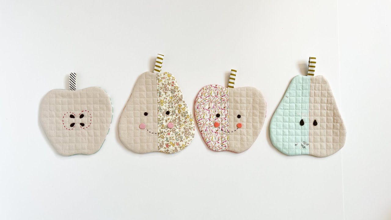 Apple Pear Coasters | Beginner Friendly Sewing | Holiday Gift Idea