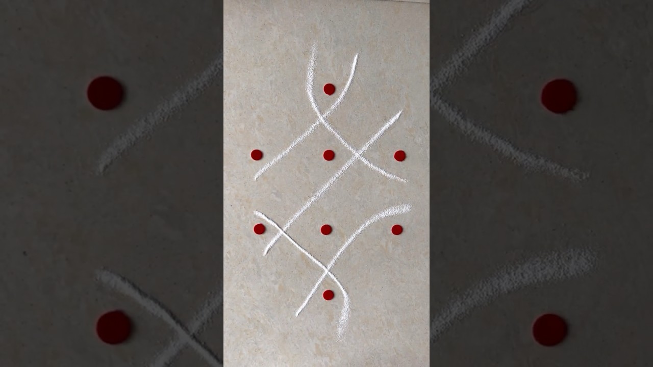 Easy Rangoli for Beginners #trendingshort #kampikolam #muggulu #trending