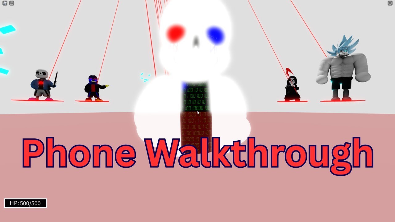 Fatal Error Sans Guide Mobile - Sans Multiverse Roblox (No gamepasses)