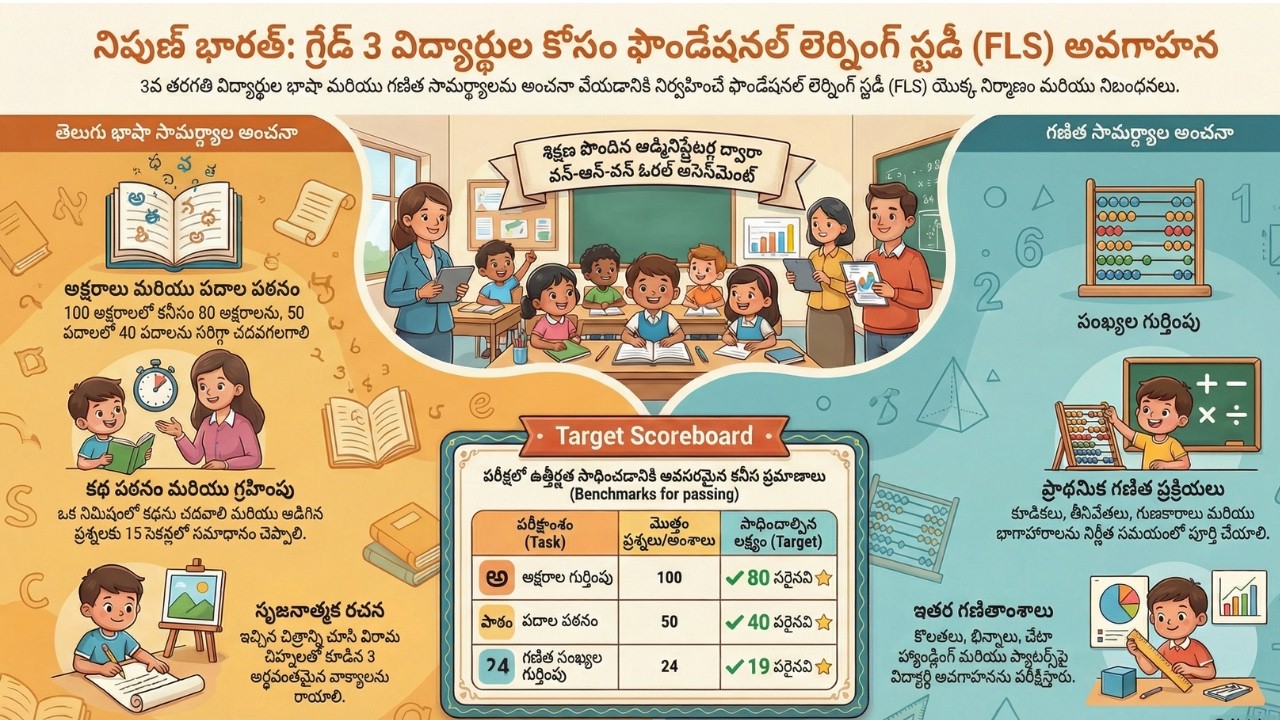 FLS - 3వ తరగతి విద్యార్థుల భవిష్యత్తుకు కీలక పరీక్ష  FLS పూర్తి వివరాలు తెలుసుకోండి