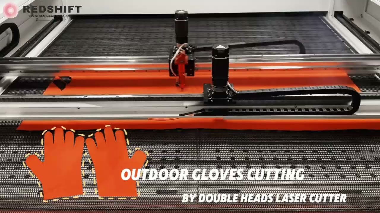 Double Heads Laser Cutting Machine for Outdoor Gloves - Redshift Laser