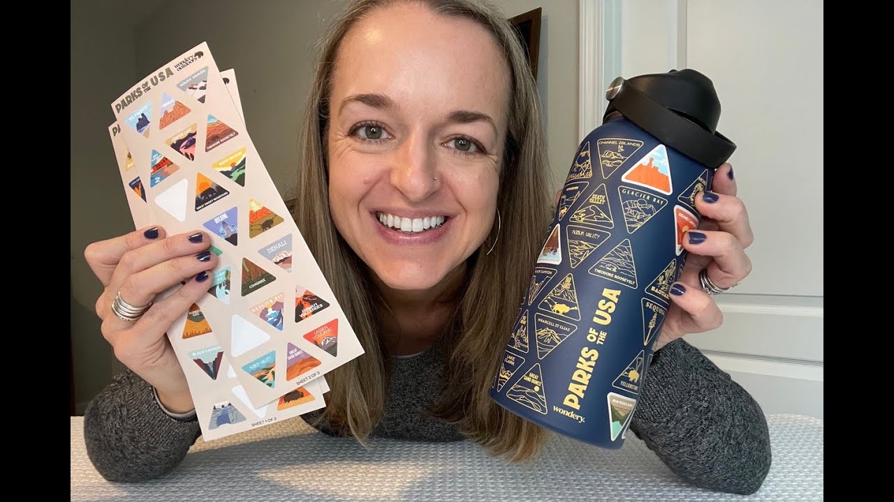 Wondery Original US National Parks Water Bottle with Waterproof Stickers- REVIEW- like a HydroFlask