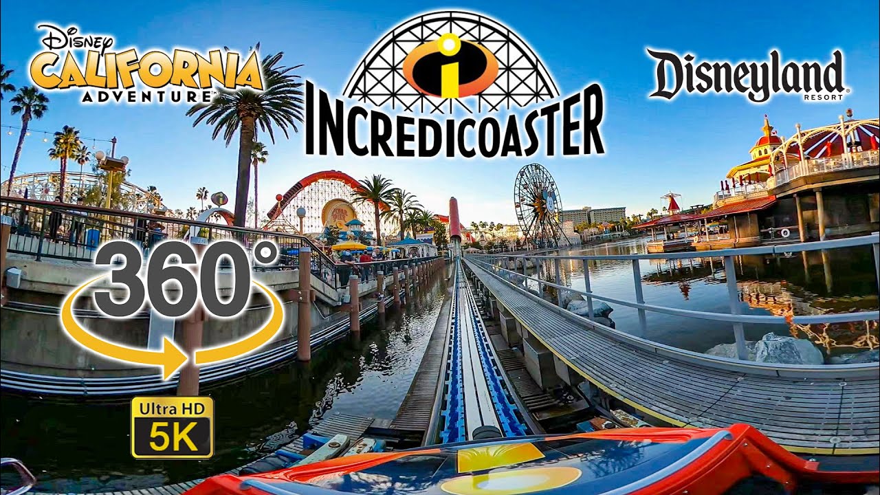 VR 360 5K Incredicoaster Roller Coaster On Ride Front Row POV Disney California Adventure 2022 01 09