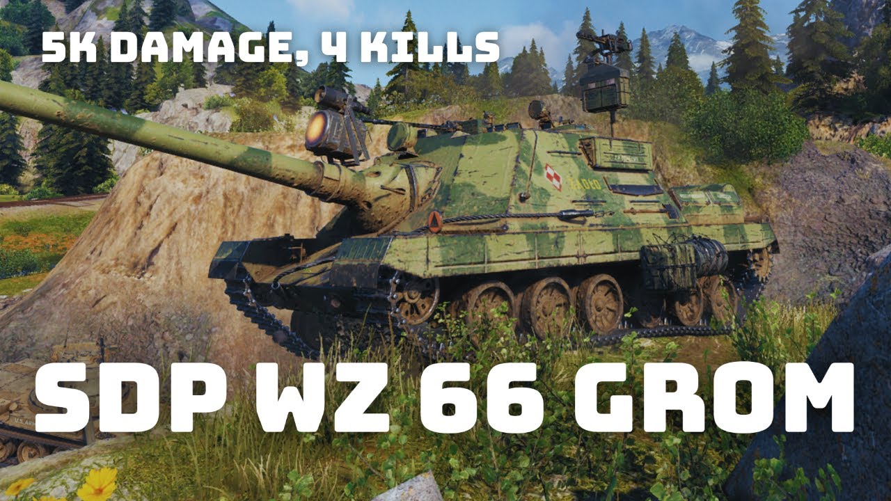 SDP wz 66 GROM | 5K Damage, 4 Kills - World of Tanks Battle Replay