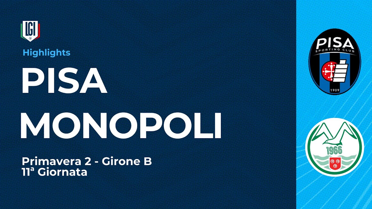 Highlights Pisa-Monopoli | 11ª giornata Campionato Primavera 2 | stagione 2025-26