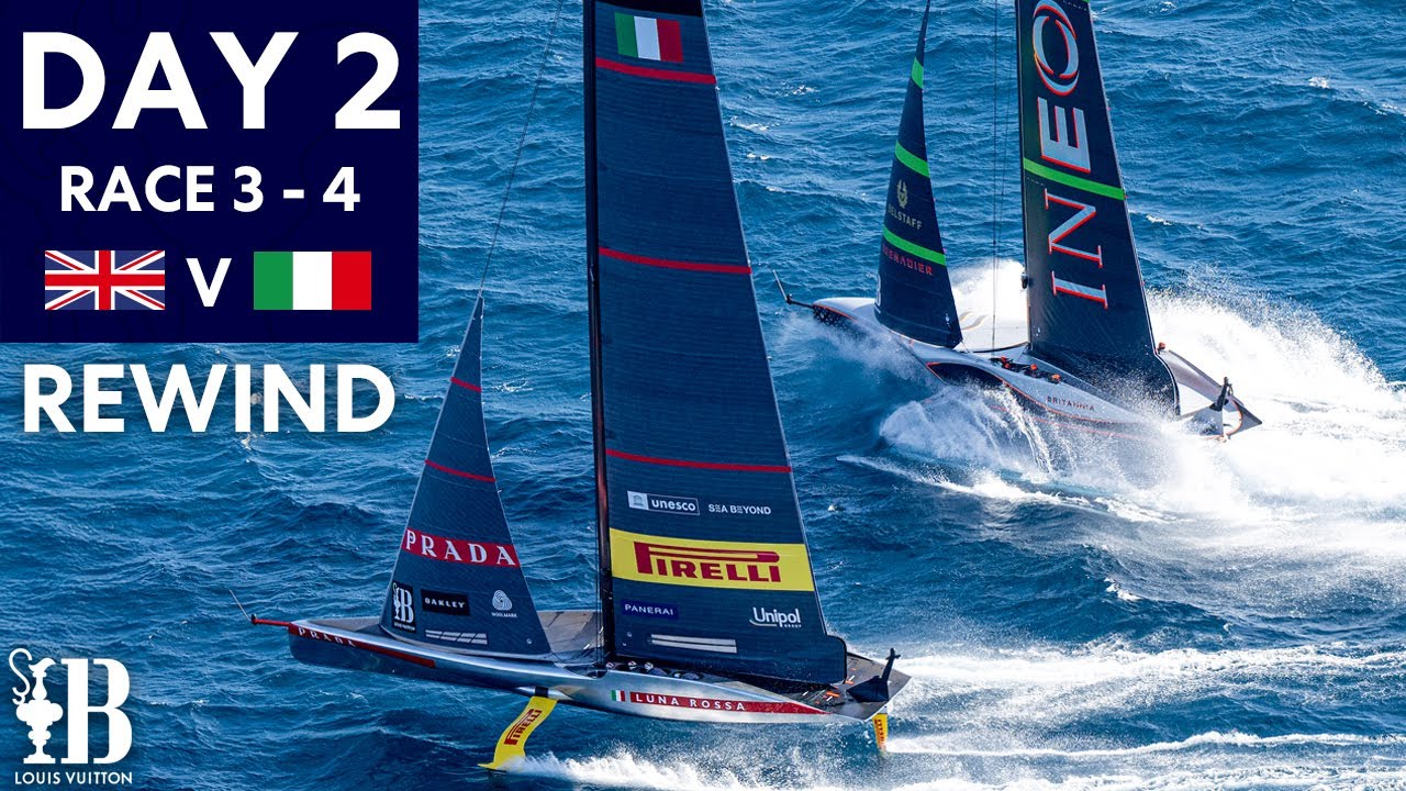DRAMA Breezy Day on Water! | Louis Vuitton Cup Final Day 2 | 37th America's Cup Highlights Rewind
