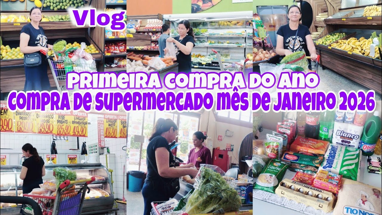 💜 VLOG! COMPRA DO MÊS DE JANEIRO 2026| 1-° DO ANO| COM VALORES| QUANTO GASTEI| SÓ O ESSENCIAL 💜