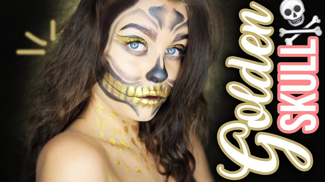 GOLDEN Skull ✨ Halloween MAKE-UP 🎃👻  | Dagi Bee