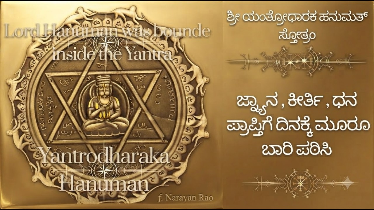 ಶ್ರೀ ಯಂತ್ರೋಧಾರಕ ಹನುಮತ್ ಸ್ತೋತ್ರಂ| Yantrodharaka Hanuman Stotram