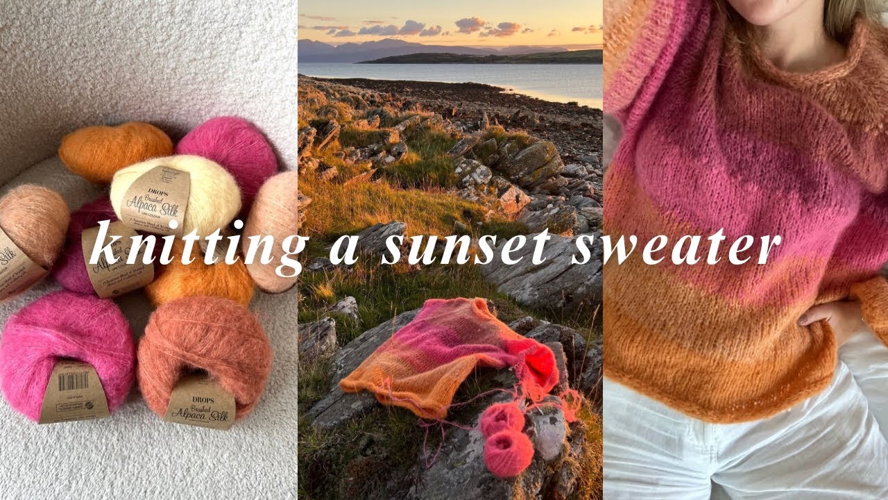 i knitted the sunset sweater of my dreams in 5 days | sweater no. 6 knitting vlog