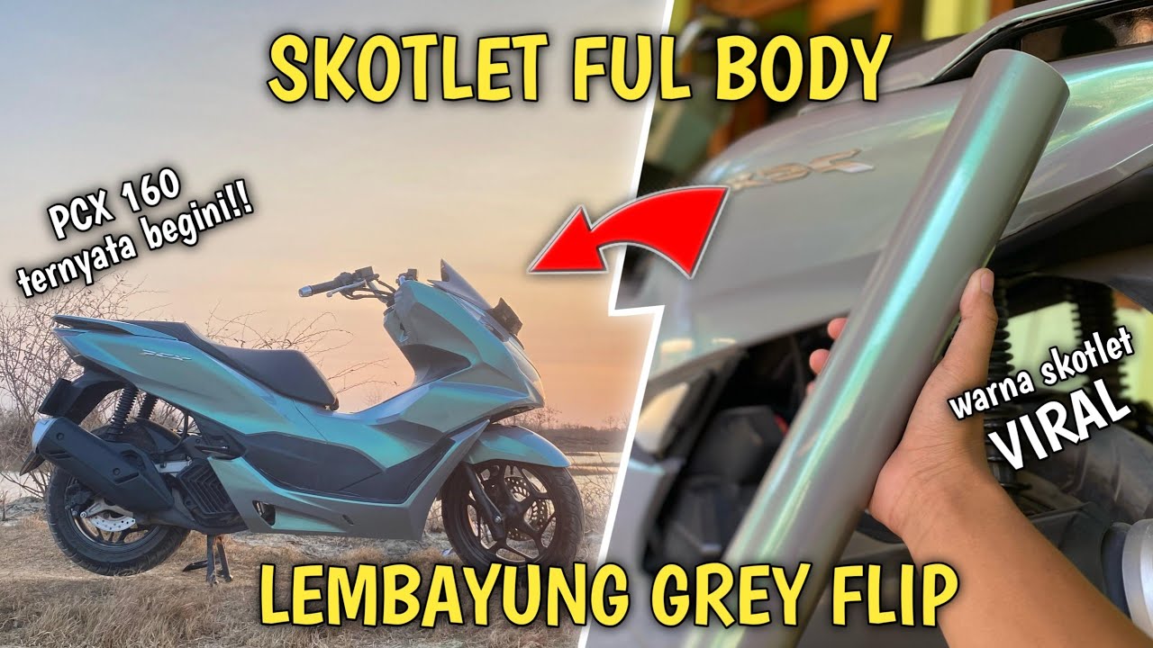 pemasangan stiker skotlet LEMBAYUNG GREY || PCX 160 FULL BODY
