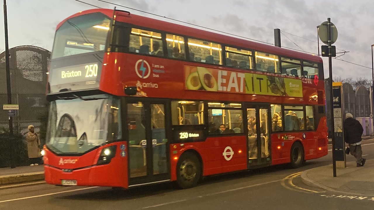 Wright StreetDeck Electroliner Arriva London ES23 LV23EYM Route 250 Brixton