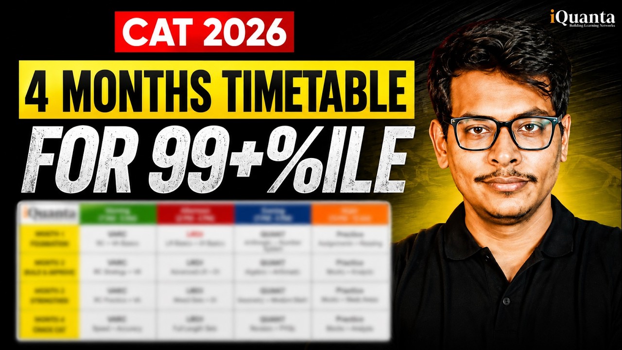 CAT 2026 Last 4 Months Strategy | Quant, VARC & LRDI weekly timetable & Resources