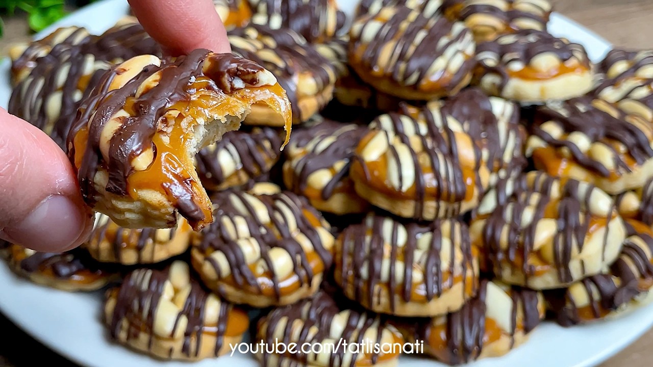 🏆 Ev Yapımı Snickers Kurabiye! Çikolata, Karamel ve Fıstık Şöleni😍