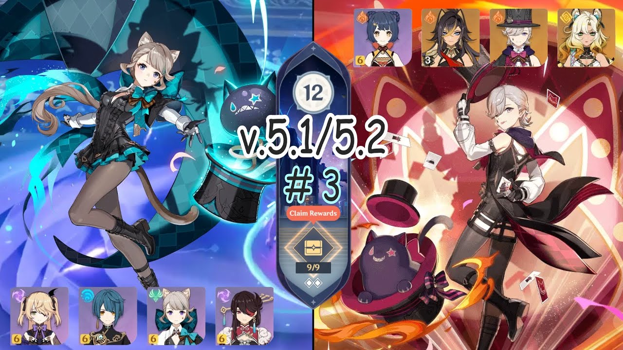 【5.1/5.2】リネット感電 ＆ 無凸リネ MonoPyro　☆4武器で征く深境螺旋12層攻略 【原神】