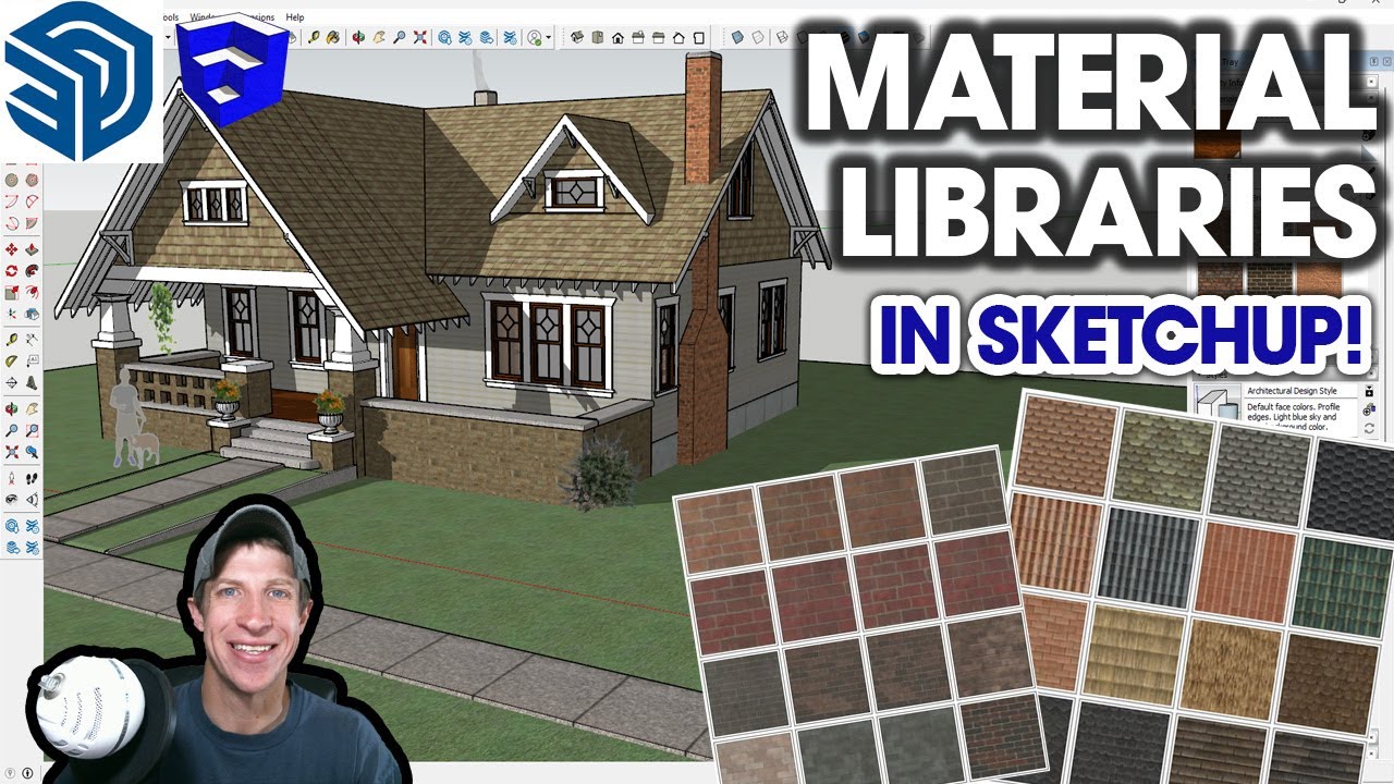 Как создать и сохранить БИБЛИОТЕКИ МАТЕРИАЛОВ в SketchUp!
