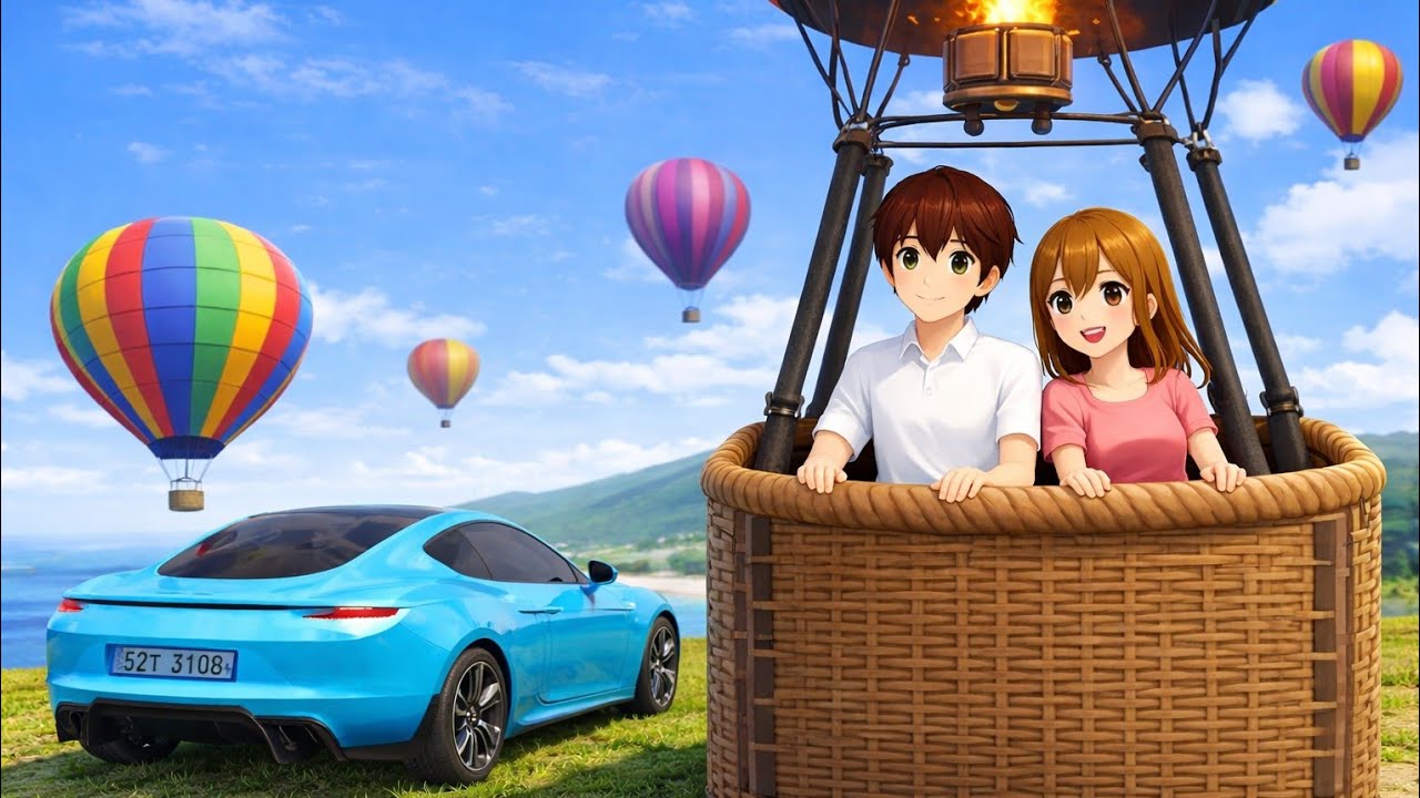 Epic Balloon Ride With Pink Tesla EV ⚡Car 🚗- 3D Driving Class Android Game Play