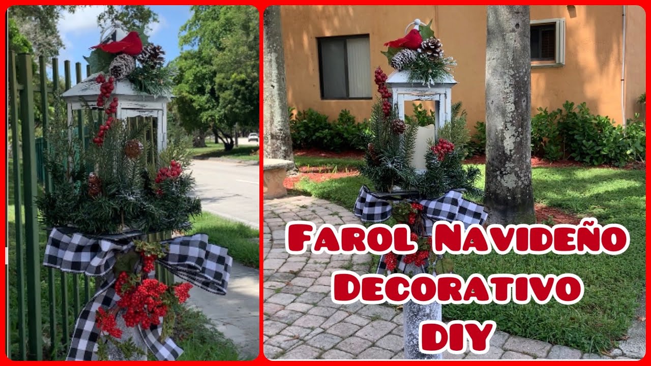 Como Decorar Un Poste de Cartón Con Farol o Farolillo Para Navidad #farolesnavideños.