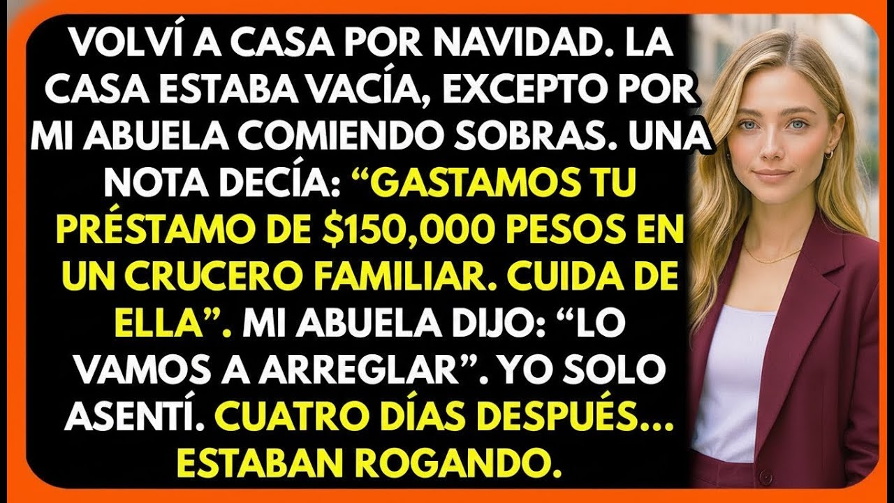 Regresé a casa en Navidad: la casa vacía, mi abuela comiendo sobras… y una nota en la mesa…