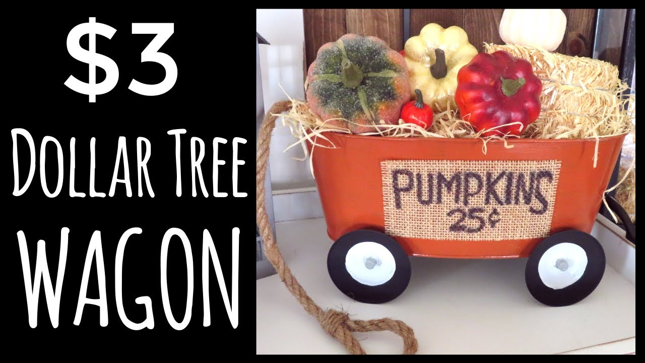 DOLLAR TREE $3 WAGON DIY | MICHAELS DUPE | FALL IN JULY DAY 4