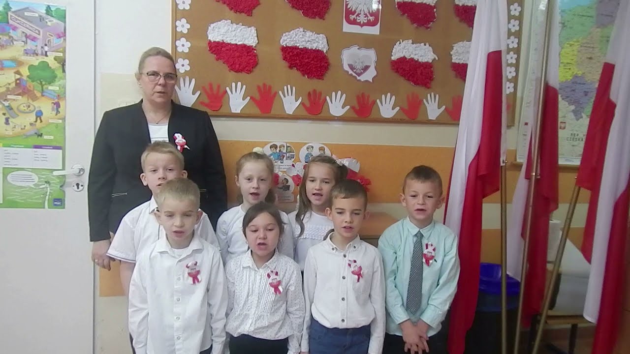SP Krzywin śpiewa hymn z okazji Święta Niepodległości #SzkołaDoHymnu