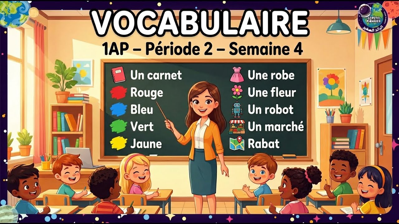 المدرسة الرائدة- المستوى  الاول- المرحلة 2 -الأسبوع 4 - vocabulaire/français