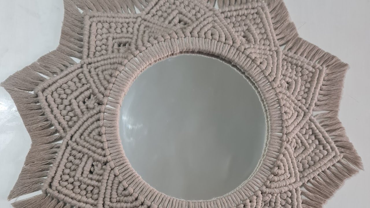 طريقة عمل مرايا بالمكرمية مميزة جدا ..Macrame Mirror