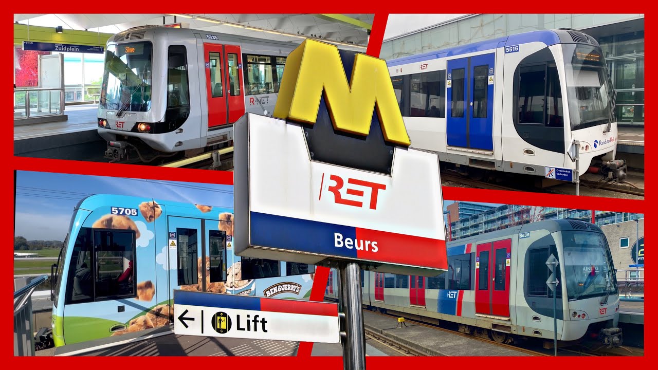 Rotterdam Beurs, metro’s alle lijnen 2023 (Ben en Jerry M + flitsen & drukte)
