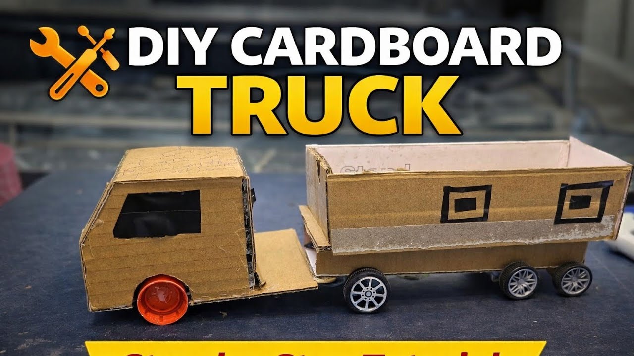 How to Make DIY Cardboard Truck with Trailer | Easy Homemade Toy Truck Tutorial