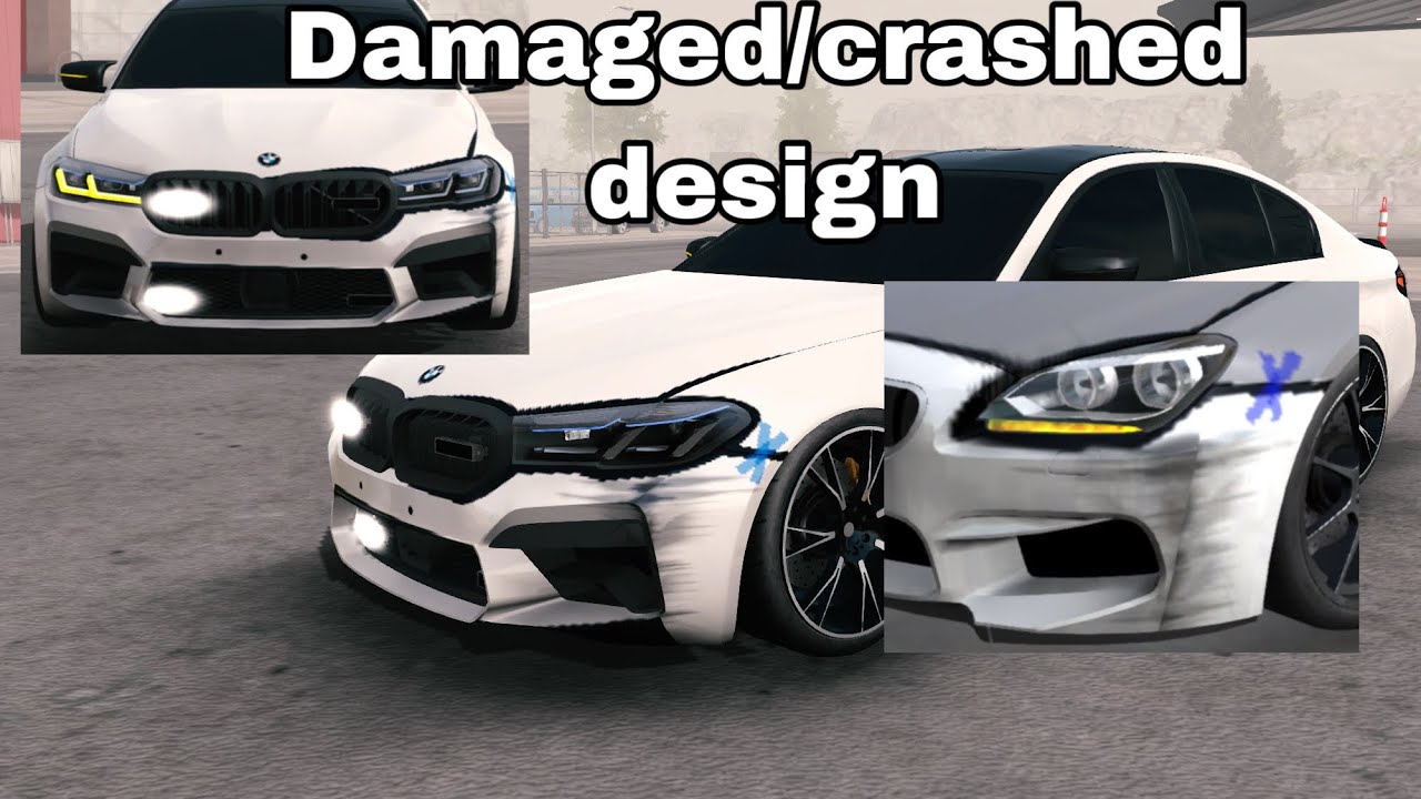 How to make damaged/crashed design in car parking multiplayer