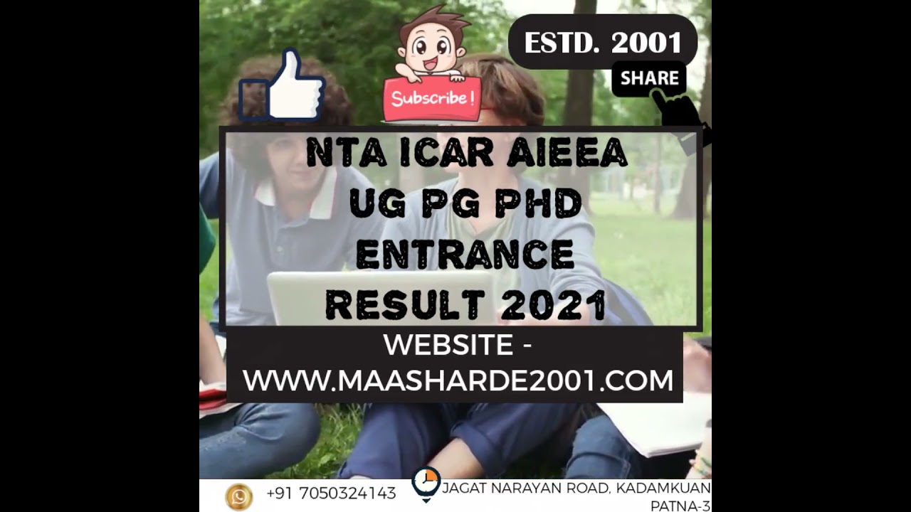#nta  #icar  #aieea  #ug  #pg  #phd #entrance  #result #results #2021