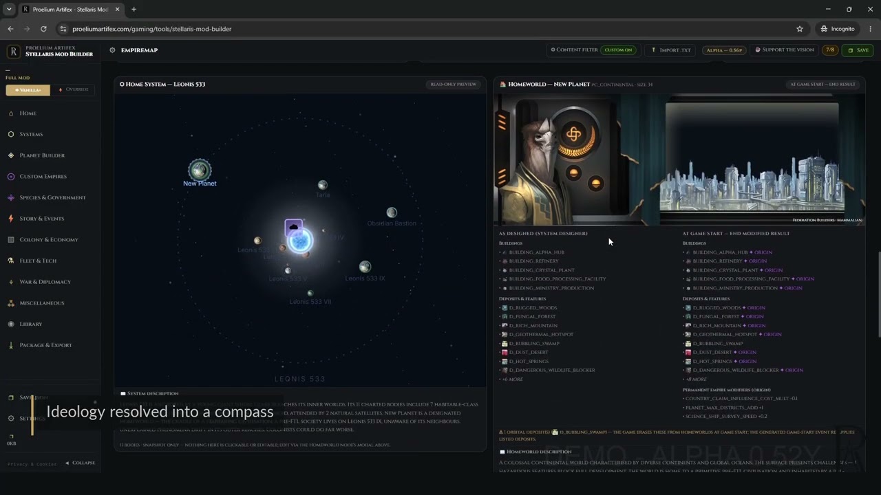 Stellaris Mod Builder - Empire Viewer | Everything About Your Empire on One Screen