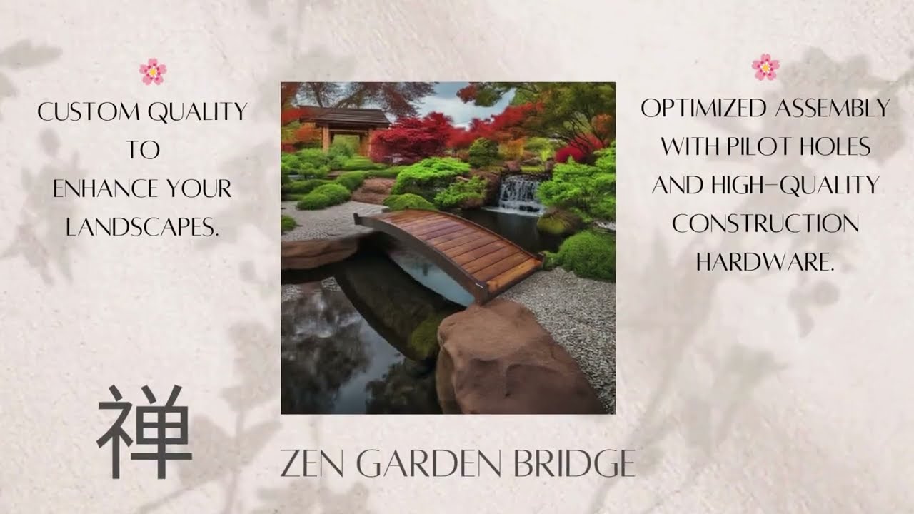 Japanese Zen wood garden bridges 8 ft by SamsGazebo are for sale