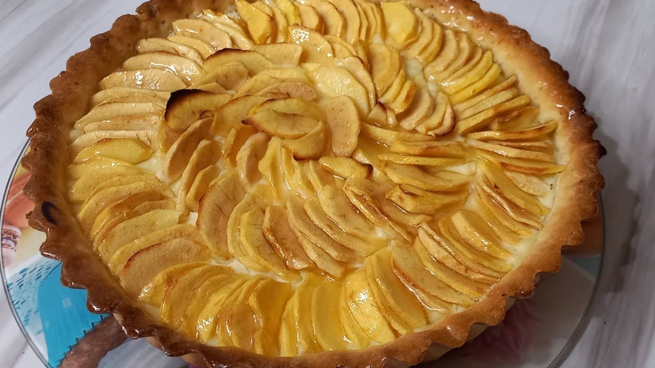 تارت التفاح 🍏، بكريمة إقتصاية, ومذاق روعة💯 Tarte aux pommes