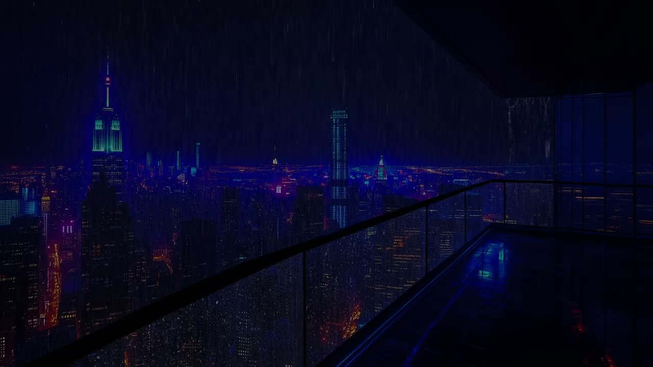 12-Hour Rain: Drift Off to Night Rain on Your Porch Window for Ultimate Relaxation, Deep Sleep