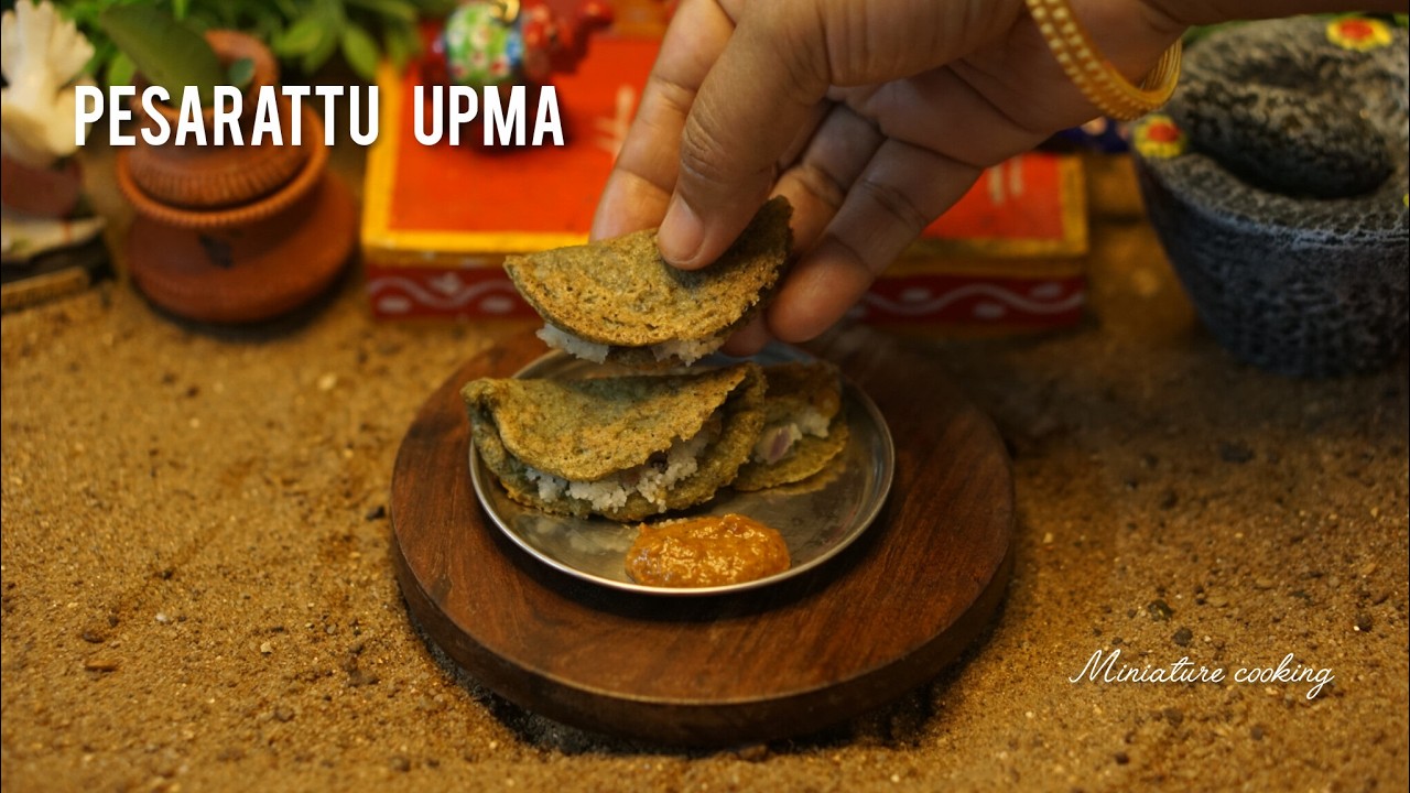 Pesarattu upma | పెసరట్టు ఉప్మా in miniaturestyle | @Tinycook123