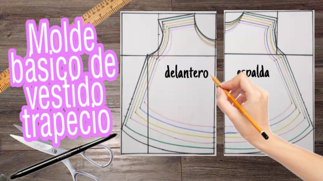 Molde básico de vestido trapecio.