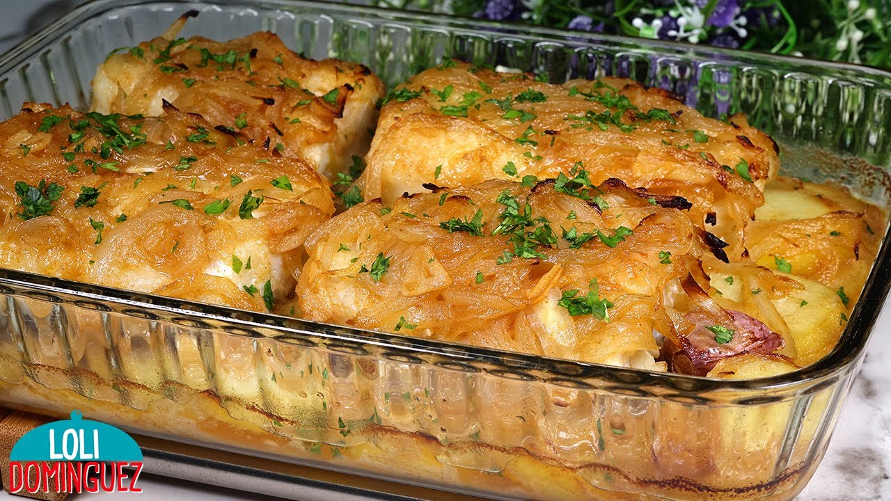 DELICIOSO BACALAO AL ESTILO PORTUGUÉS. Delicioso, muy jugoso un sabor increíble y pocos ingredientes