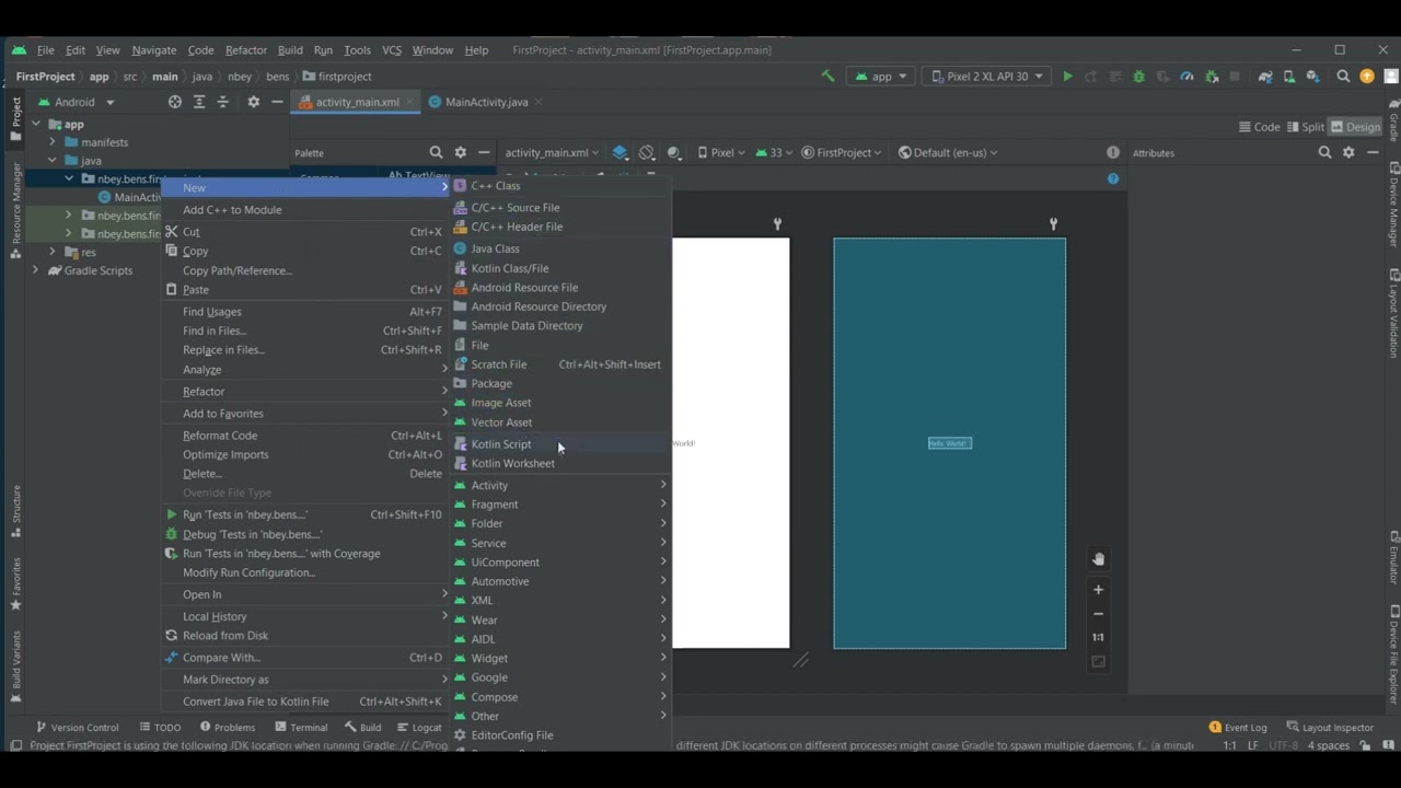 01 - Ismerkedő Android Alkalmaz&aacute;s - Projekt &ouml;ssze&aacute;ll&iacute;t&aacute;sa