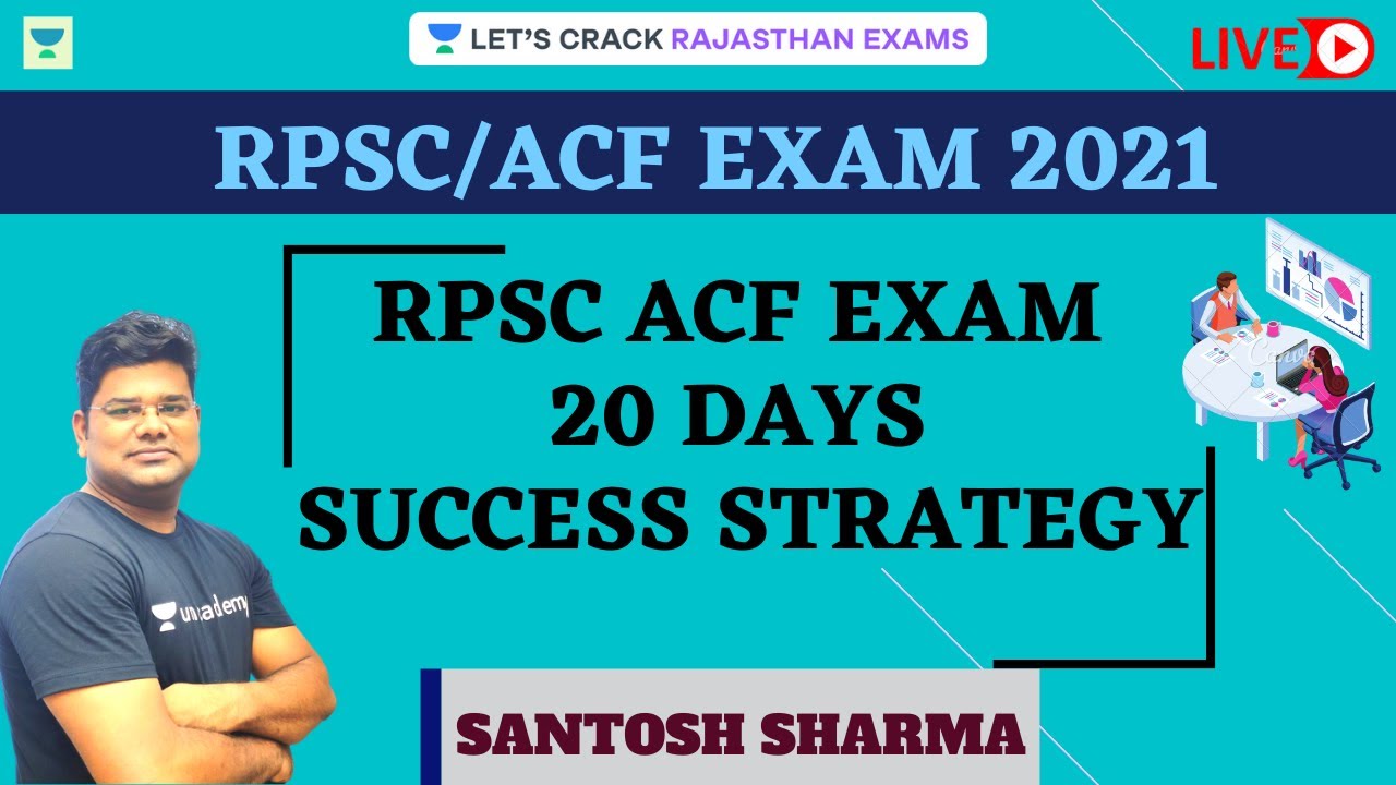 RPSC ACF exam 20 days success strategy | Strategy Session | RPSC/RAS Examination | Santosh Sharma