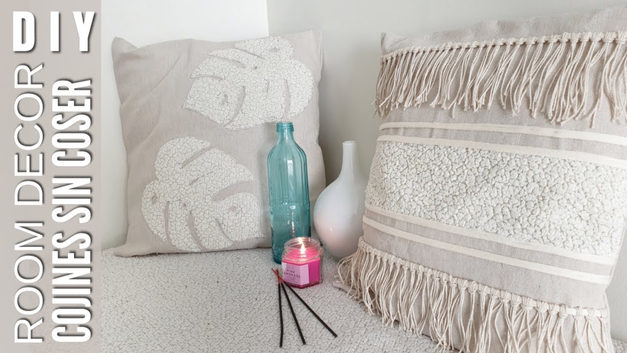 DIY TENDENCIAS DECORACIÓN 2019 | Como hacer cojines SIN COSER FÁCILES