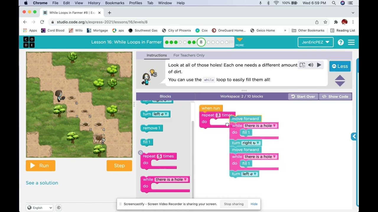 Code.org, Express Course (2021) Lesson 16