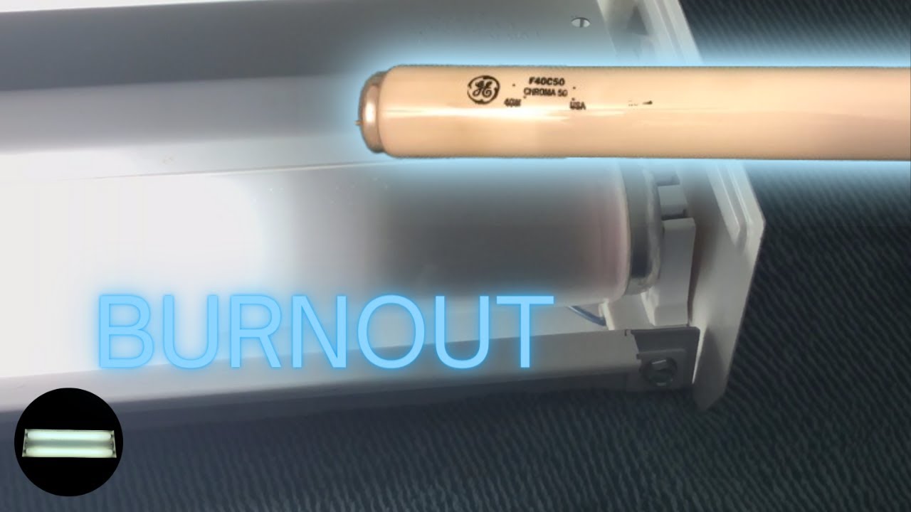 Fluorescent Tube Burnout - Black Etch GE F40C50 Chroma 50 - rapidstart_12