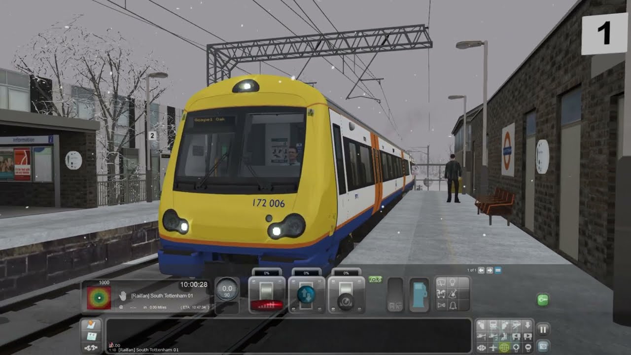 London Overground class 172s at South Tottenham (TrainSim) WITH EDITED  PLATFORM ANNOUNCEMENTS!