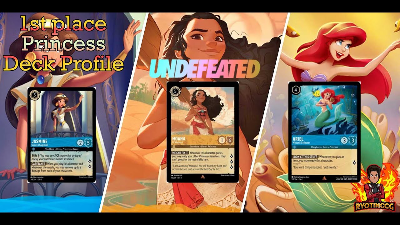 Disney Lorcana: 1st Place Deck Profile - Amber/Sapphire Princess Deck!!