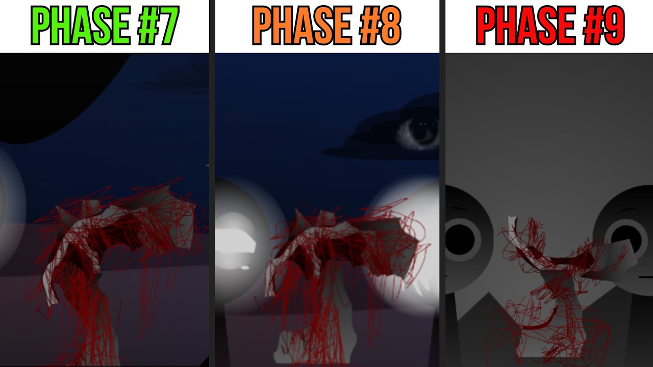 Phase 7 VS Phase 8 VS Phase 9 Multishift Version in Incredibox Sprunki