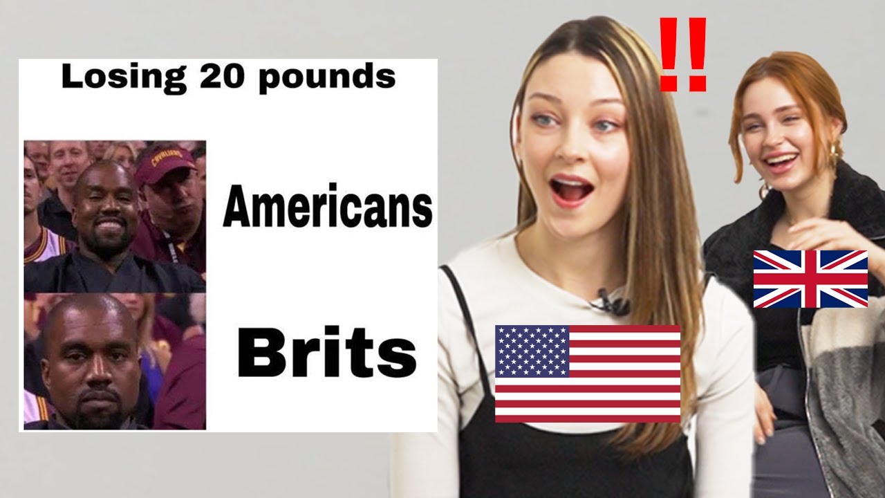 American and British react to USA vs UK meme!