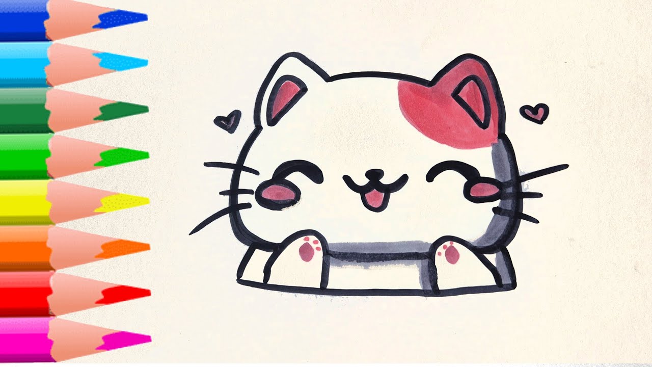 HOW TO DRAW A SUPER CUTE CAT STEP BY STEP?