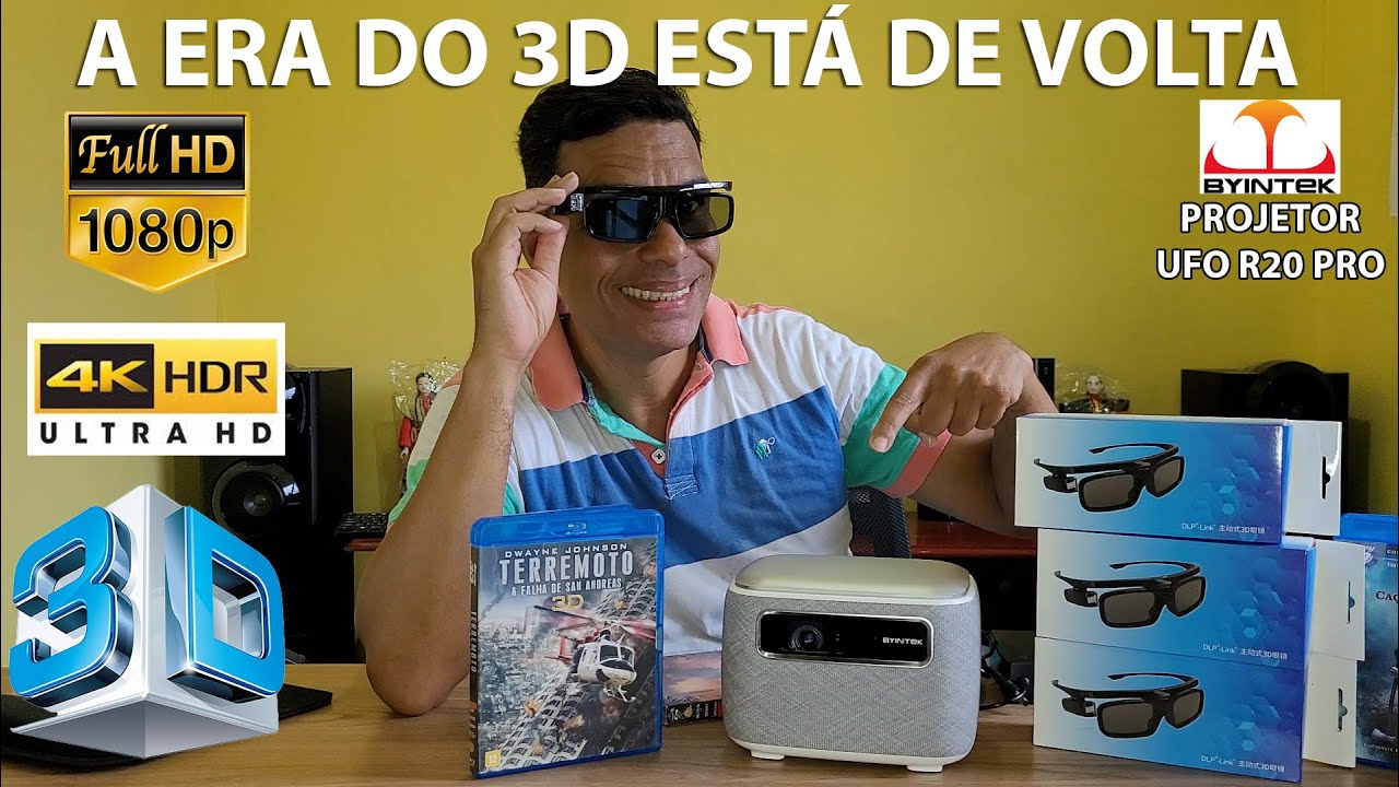 3D REAL INCRÍVEL PROJETOR BYINTEK UFO R20 PRO
