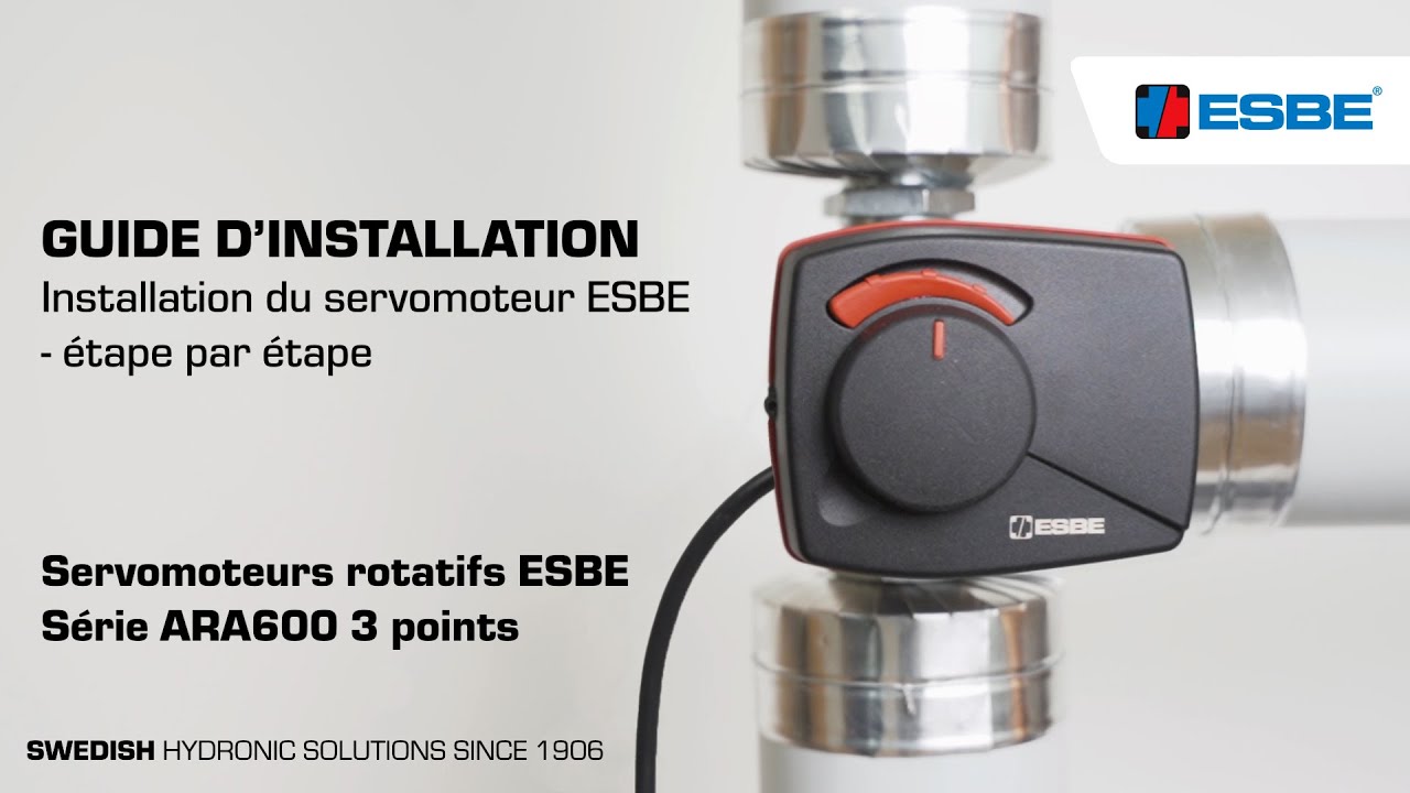 Installation du servomoteur ESBE – ARA600 3 points